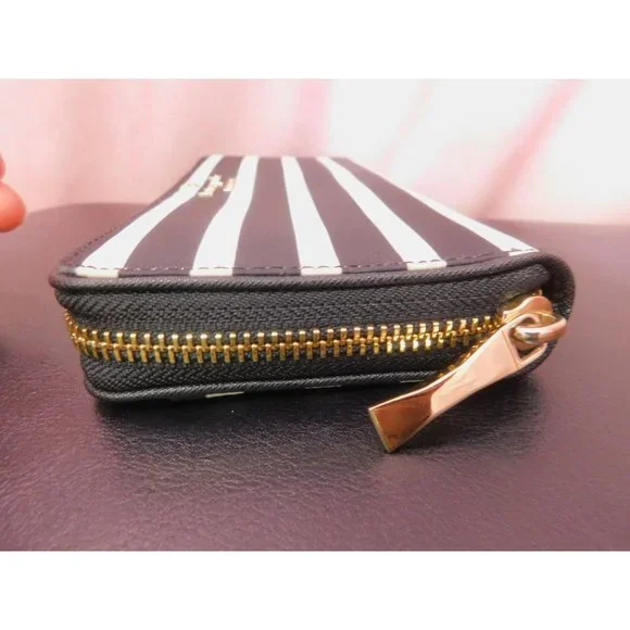 Kate Spade Black White Stripe Nylon Molly Backpack and Striped Wallet - Picture 8 of 15